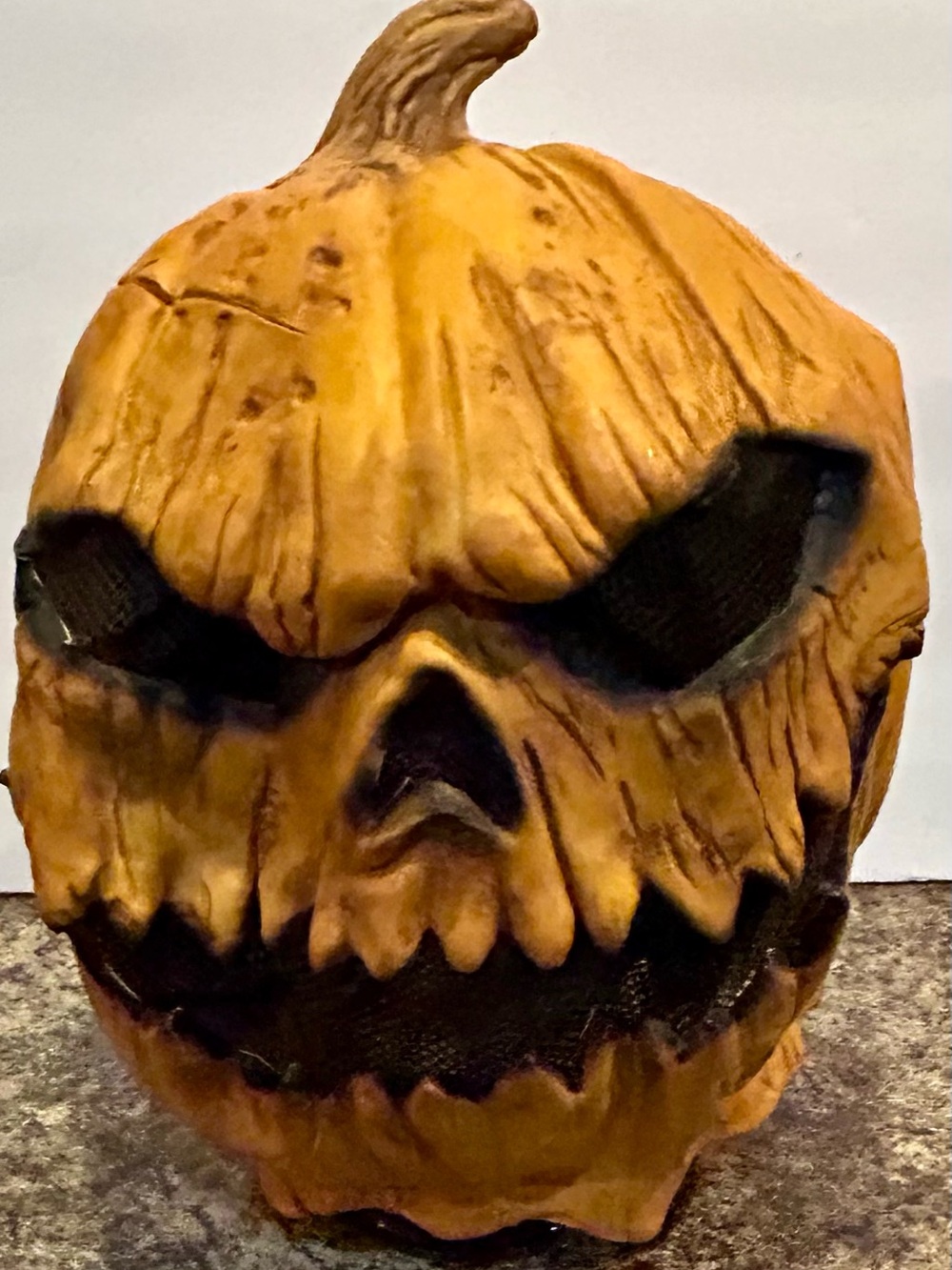 Spooky Carved Pumpkin Horror Accent - Orange